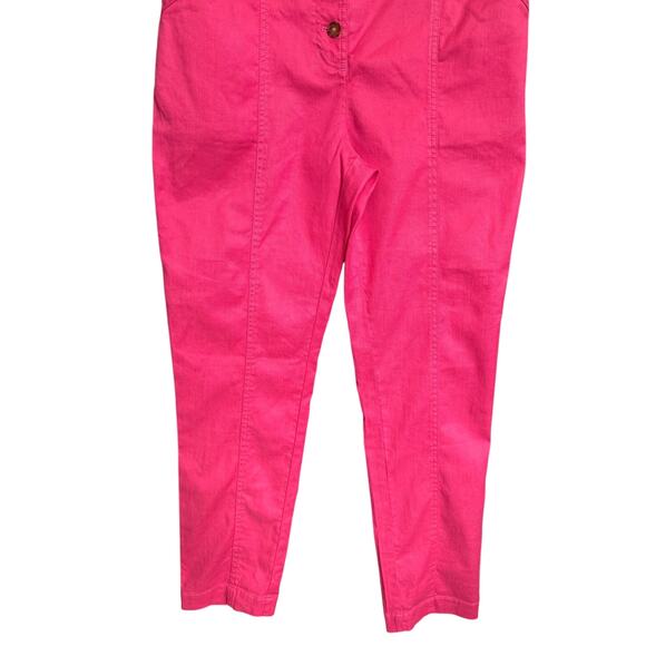 Sezane Arthuro Trousers Paper Bag Pants High Waisted Bright Pink Size 38 Medium - Picture 6 of 14